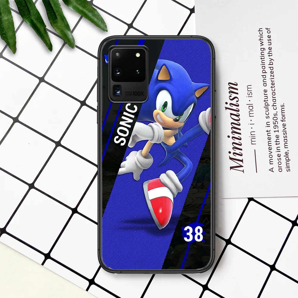 

Cartoon Sonic Blue Hedgehog Game Phone Case For Samsung Galaxy Note S 8 9 10 20 Plus E Lite Uitra black Etui Trend Funda Soft