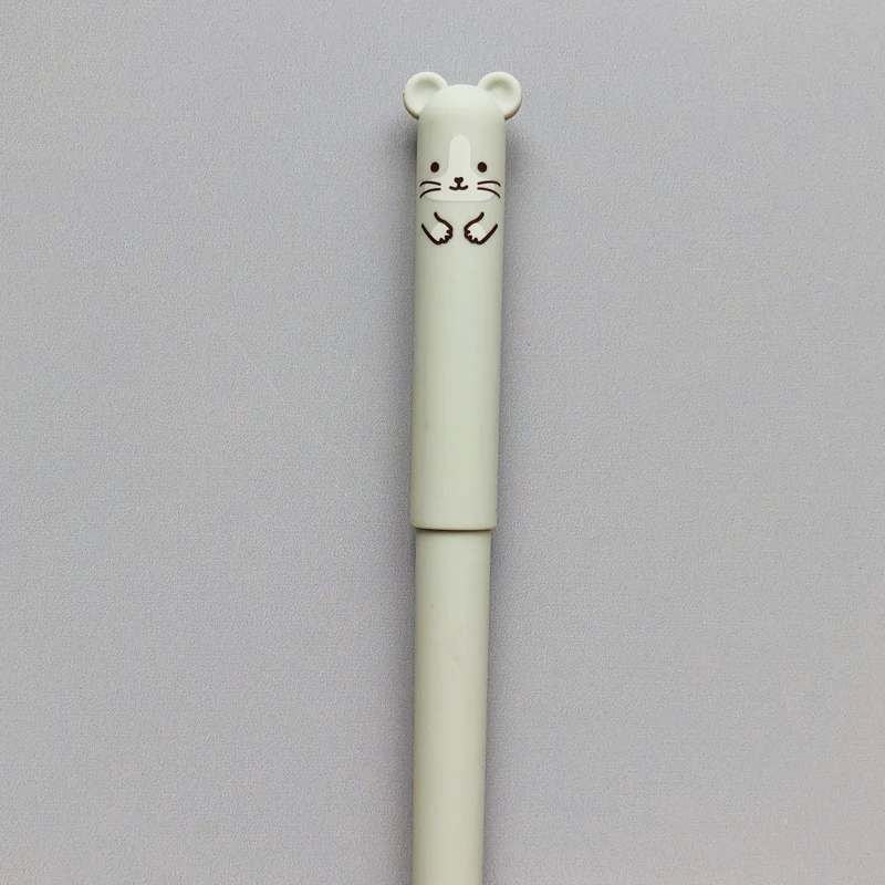 grey mouse 1 шт. Kawaii свинья панда мышь Медведь стираемый бархат гелевая ручка Канцелярия для учеников синий - Цвет: grey mouse