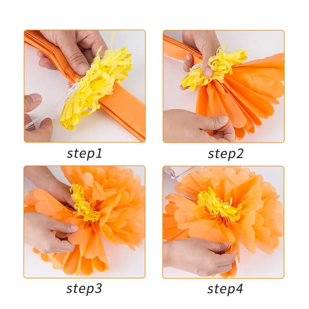 Набор из 3 салфеток с помпонами цветочные тычинки хризанты центральное украшение