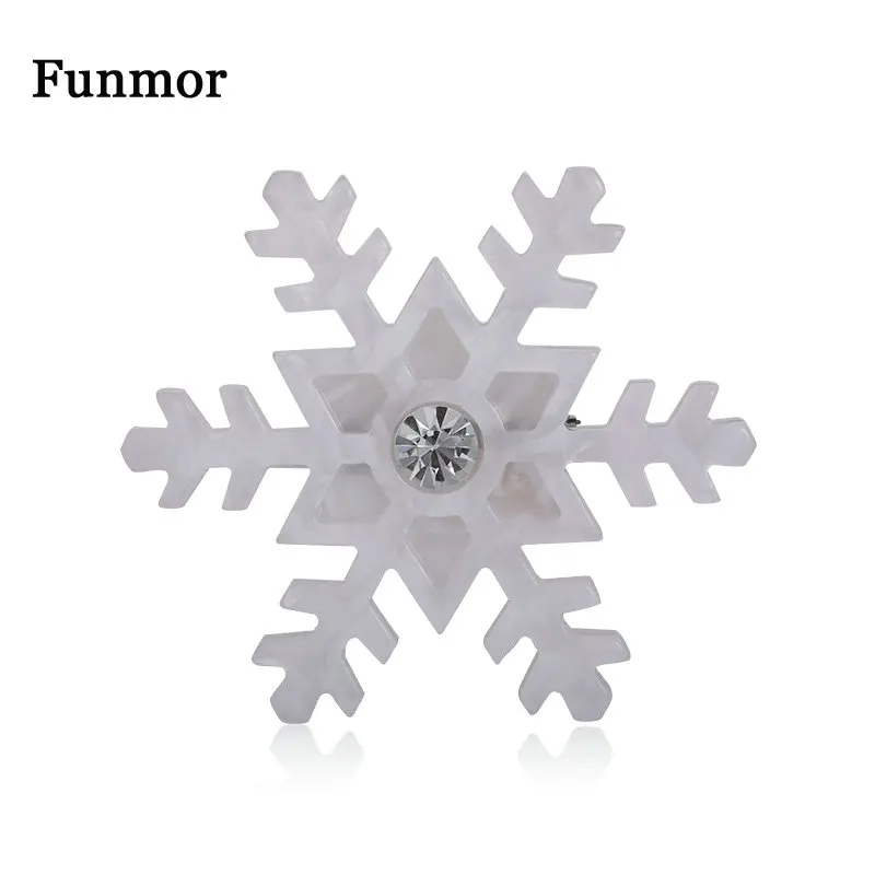 Funmor, брошь на Рождество, снег, акриловый корсаж для женщин, девочек, Новогоднее украшение, Аксессуары для праздника, вечеринки, украшения, подарки