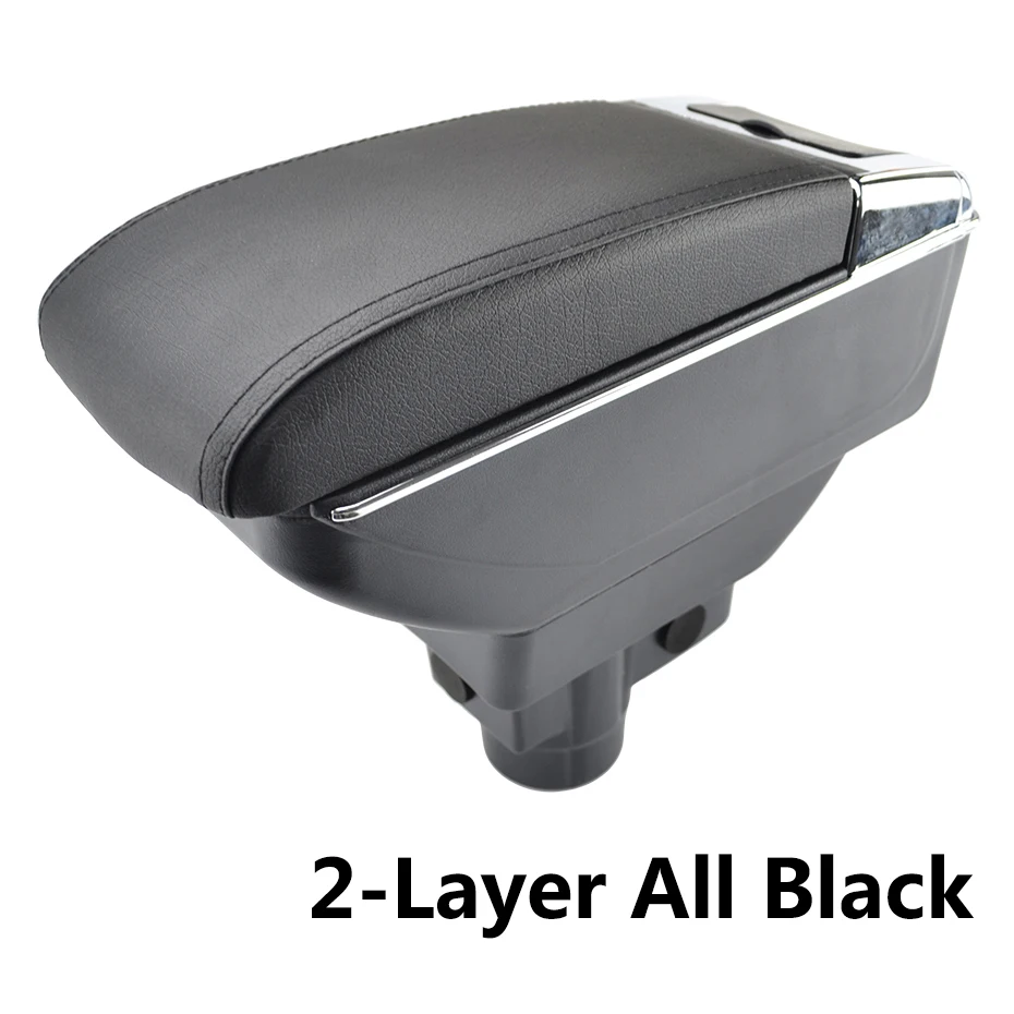 2-Layer All Black Xukey центральный подлокотник для Opel Corsa D 2006- консольный центр черный ящик для хранения автомобиля для укладки пепельницы Vauxhall - Название цвета: 2-Layer All Black