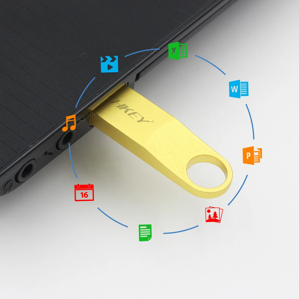 Usb флеш накопитель TECHKEY новый водонепроницаемый 64 ГБ 32 16 8 4 серебристая флешка u