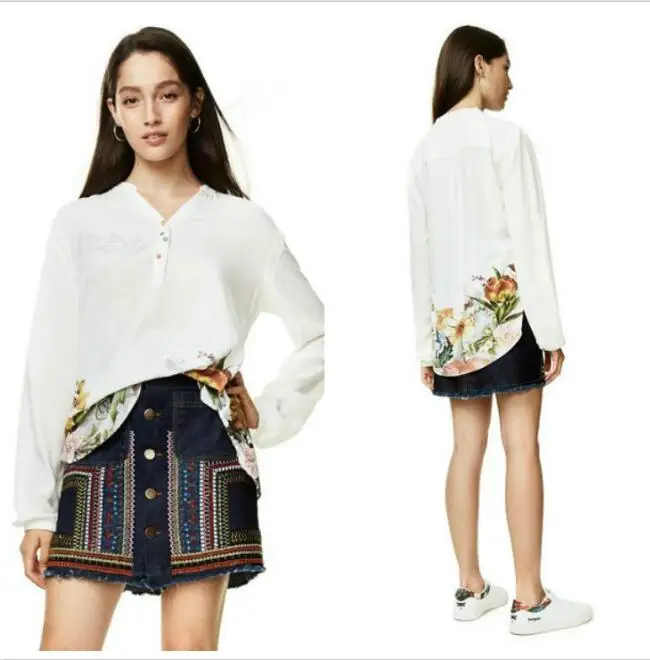 19 xs -XXL Различные принтованные Женские рубашки в Deg, Испания,(2 - Цвет: 19 xs -XXL