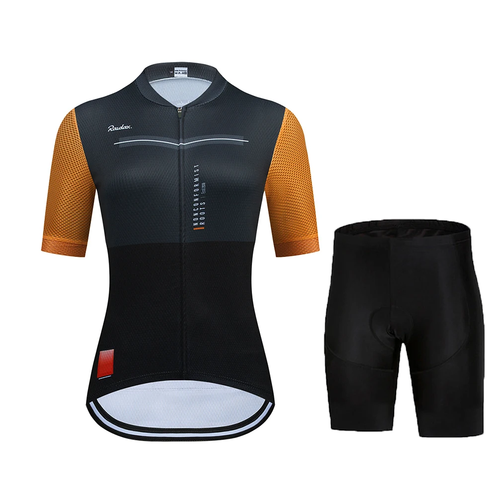 

2021 Women Summer Breathable Cycling Jersey Set New Raudax Short Sleebe Quick Dry Road Bike Cycling Clhting Suit Ropa De Mujer