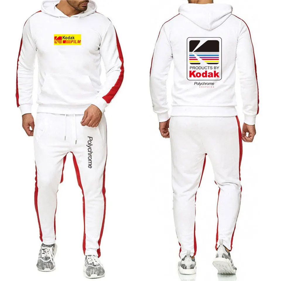 Харадзюку Лидер продаж kodak толстовки белые мужские спортивные комплекты хип-хоп