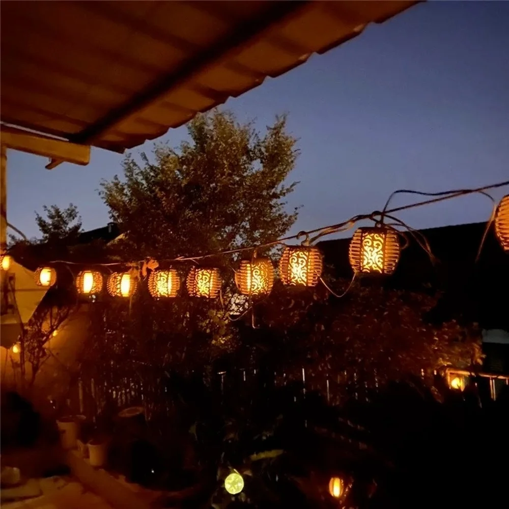 Наружный садовый светильник на солнечной батарее пустотелый теневой фонарь