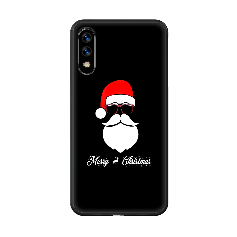 

SantaClaus Christmas Cartoons Phone Case hull For huawei honor 7 8 9 10 20 A S X Lite Pro black hoesjes silicone funda pretty