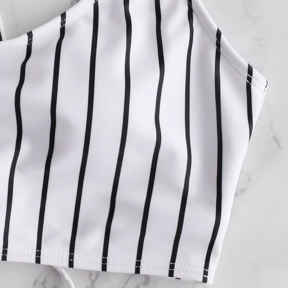 

Striped Swimsuit Split Swimdress Women'S Fashion Backless Sleeveless Swimsuit Women & Girls Swimwear Big chest Swimdress Hot