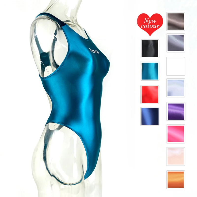 

One piece swimsuit women'shigh fork T-String oily glossy swimsuit dead bank water day Sexy High elasticity tights swimsuit