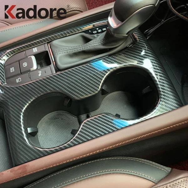 Для hyundai Santa Fe карбоновый подстаканник декоративная рамка наклейка крышка наклейка покрытие аксессуары для автомобиля