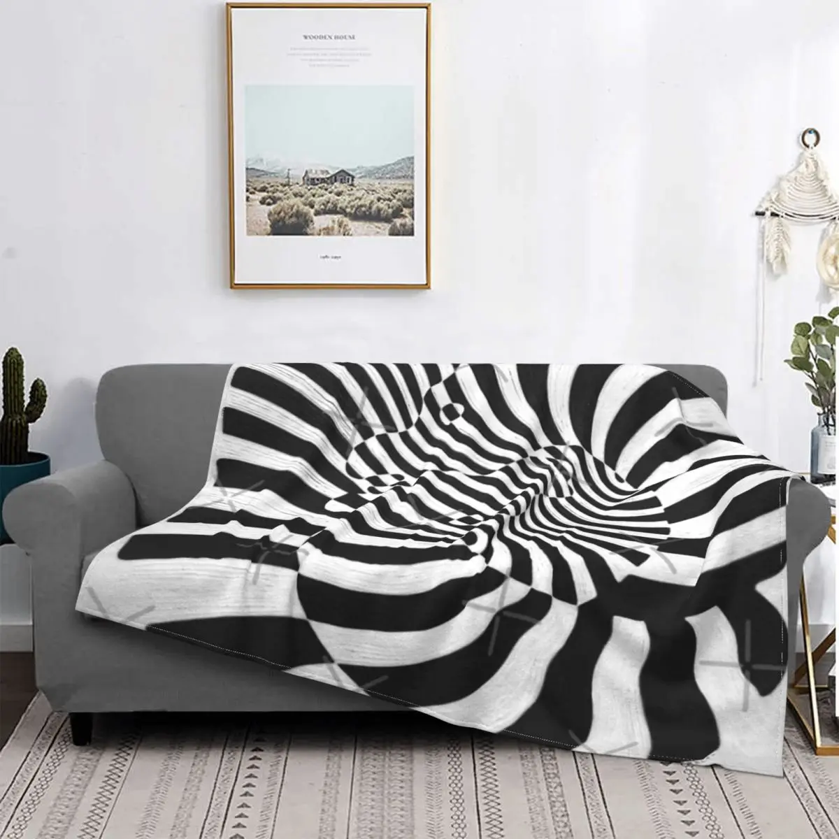 

Manta de cebra de Victor Vasarely, para cama colcha, alfombra a cuadros, cubierta de playa, manta de verano en la cama