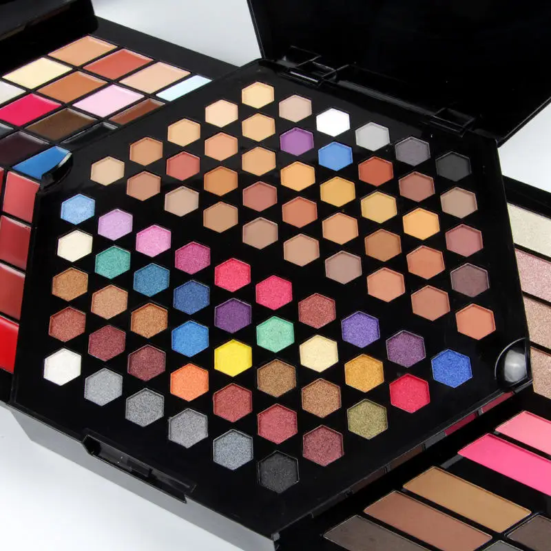 

Miss Rose Highlighter Lipstick Blush Eye Shadow Palette Professional Makeup Kit