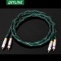 diylive mcintosh 4 core pure copper silver plated rca signal cable double lotus audio cable budweiser belt lock