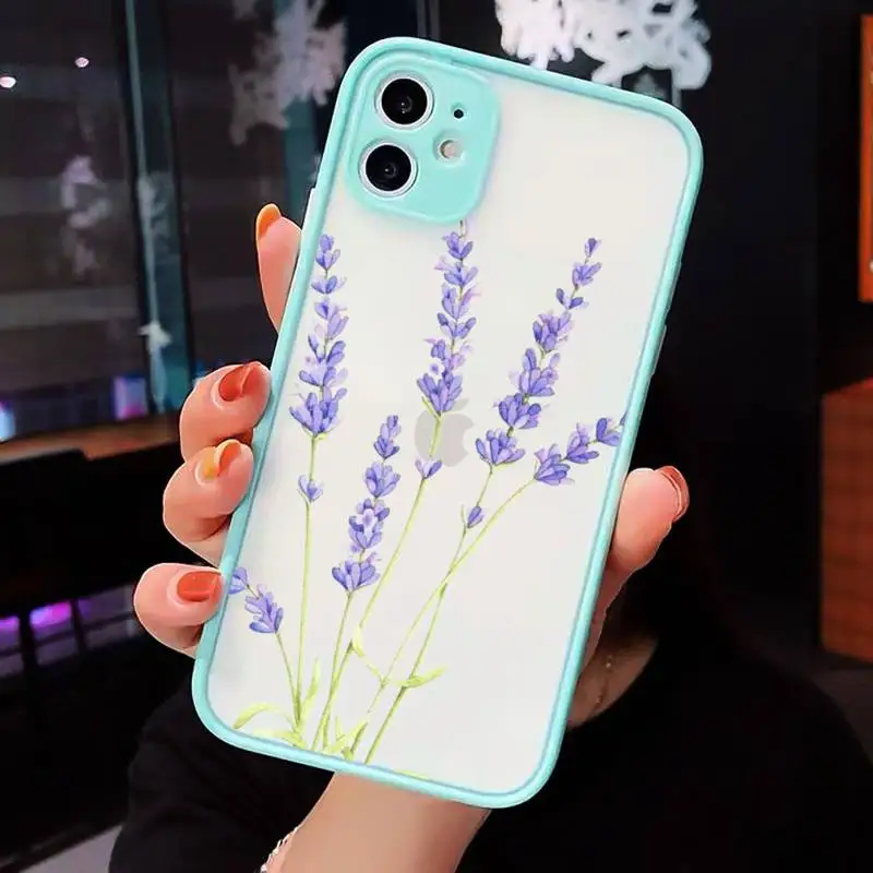 

Luxury Tropical plants Flower Phone Cases matte transparent For iphone 7 8 11 12 plus mini x xs xr pro max cover