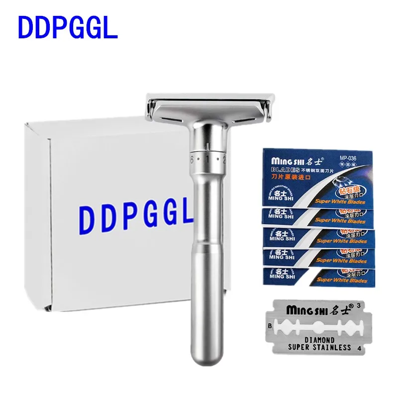 DDPGGL Регулируемая Безопасная бритва для мужчин двойная Классическая Mingshi с 5