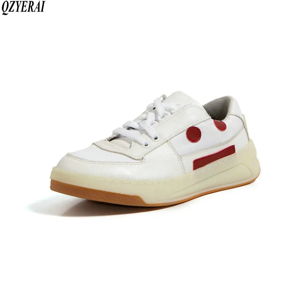 

New arrival women Pumps shoes natural Genuine leather women lace-up leisure comfortable movement fashion Vulcanized Women shoes