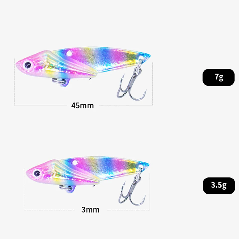 

1PCS 45MM 7G VIB Vibration Fishing Lures Lead Fish Sinking Hard Bait Submerged Artificial Bait Wobbler Winter Ice Fishing Tackle
