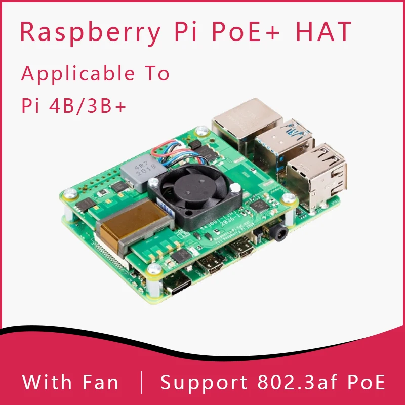 Raspberry Pi PoE + HAT/PoE HAT питание A 4 & 3 B через Ethernet кабель|Аксессуары для демонстрационных