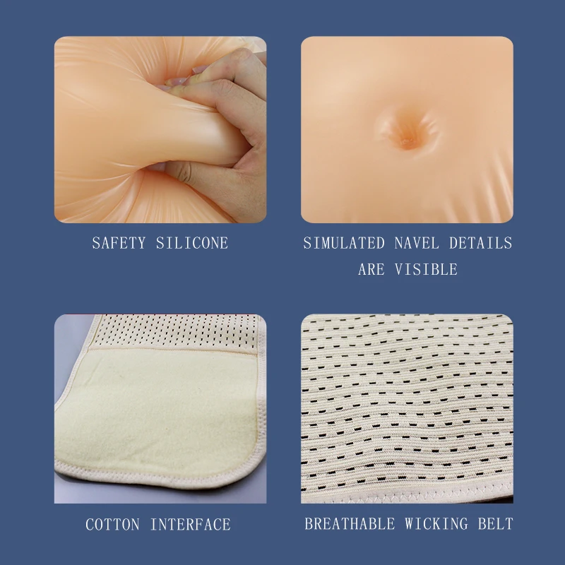 

1000-1500g/pc New Style Skin Artificial Silicone Jelly Fake Belly Baby Bump Doll Pregnant Woman Belly Actor Performance Props