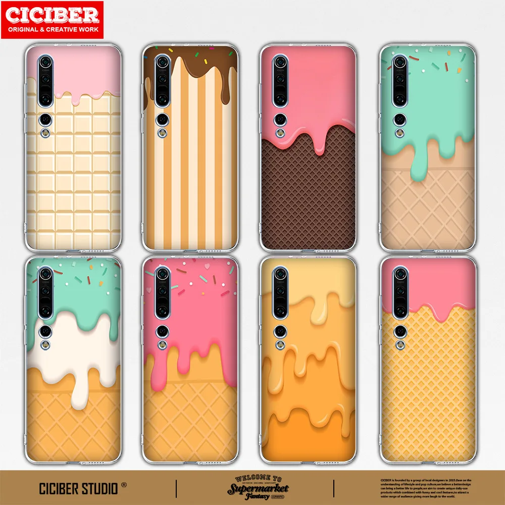

Ice cream Cover For Xiaomi Redmi Note 10 9 8 7 6 10X 8T 9T Pro Max Redmi 9 8 7 9C 9A 8A 7A K40 K30 Soft TPU Back Phone Cases