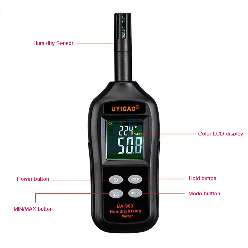 Digital Temperature and Humidity Meter LCD Display Portable High Precision Sensitive Laboratory Thermometer | Инструменты