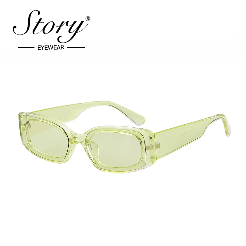 Женские/мужские солнцезащитные очки в прямоугольной оправе из поликарбоната