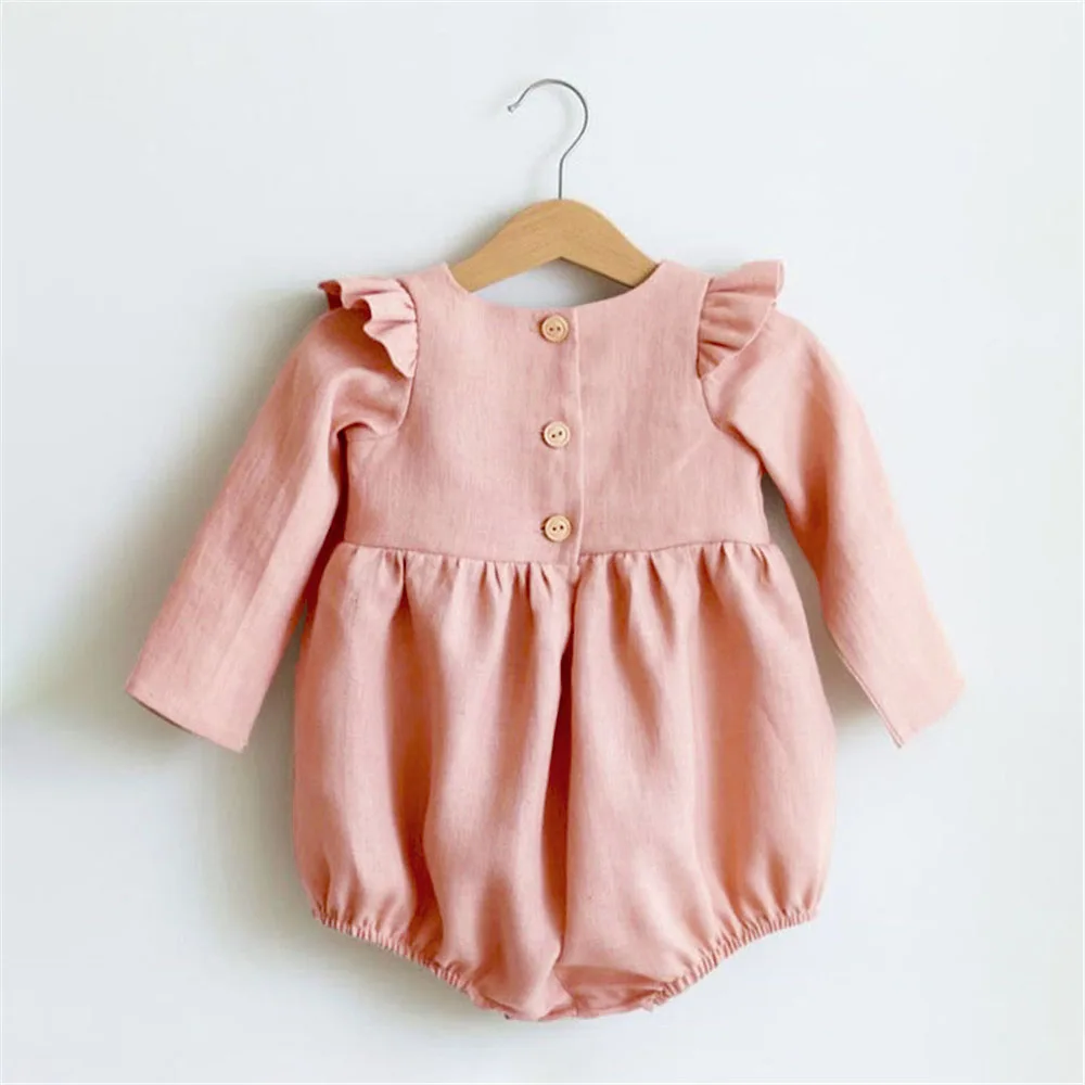 

Baby Girl Rompers for 0-24M Long Sleeve Romper Jumpsuits One-piece New Fashion 100% Organic Cotton Newborn Baby Girl Clothes