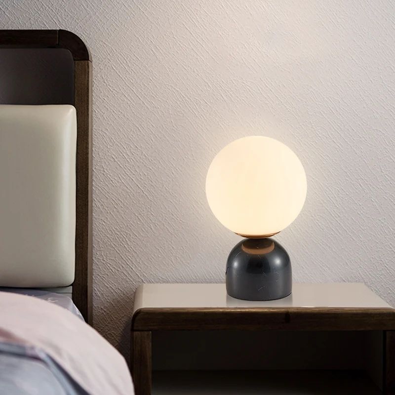 

Art marble table lamp Nordic modern simple bedroom lamps for nightstand EU US AU UK plug table lamps for living room