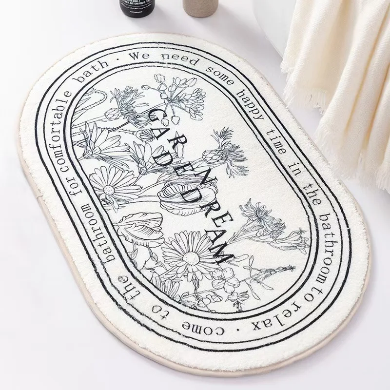 

Non-slip Floor Mats Entrance Bathroom Door Absorbent Door Mats Home Bedroom Entry Mats Study Mat Ins Imitation Cashmere Bathroom