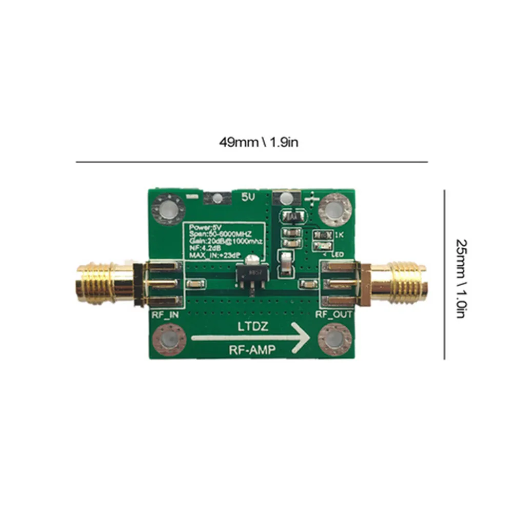 

50MHz-6000MHz RF Wideband Amplifier 20dB low-noise Broadband Module Low-noise Amplifier Development Board RF Wideband Module