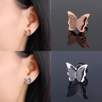 korean fashion matte butterfly earrings rose gold earrings stud earrings for women 2021 decorations for girls designer jewelry