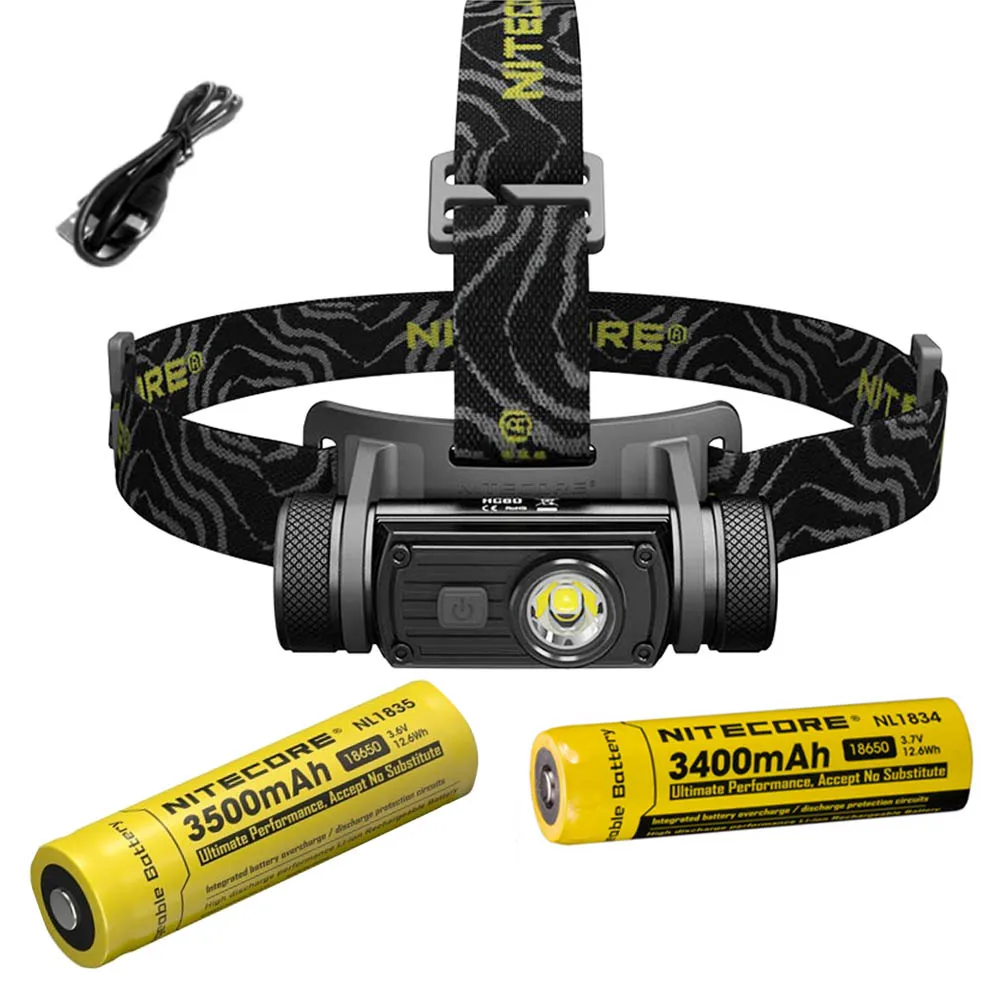 Налобный фонарь Nitecore HC60 CREE XM L2 U2 1000 люмен водонепроницаемый для кемпинга с