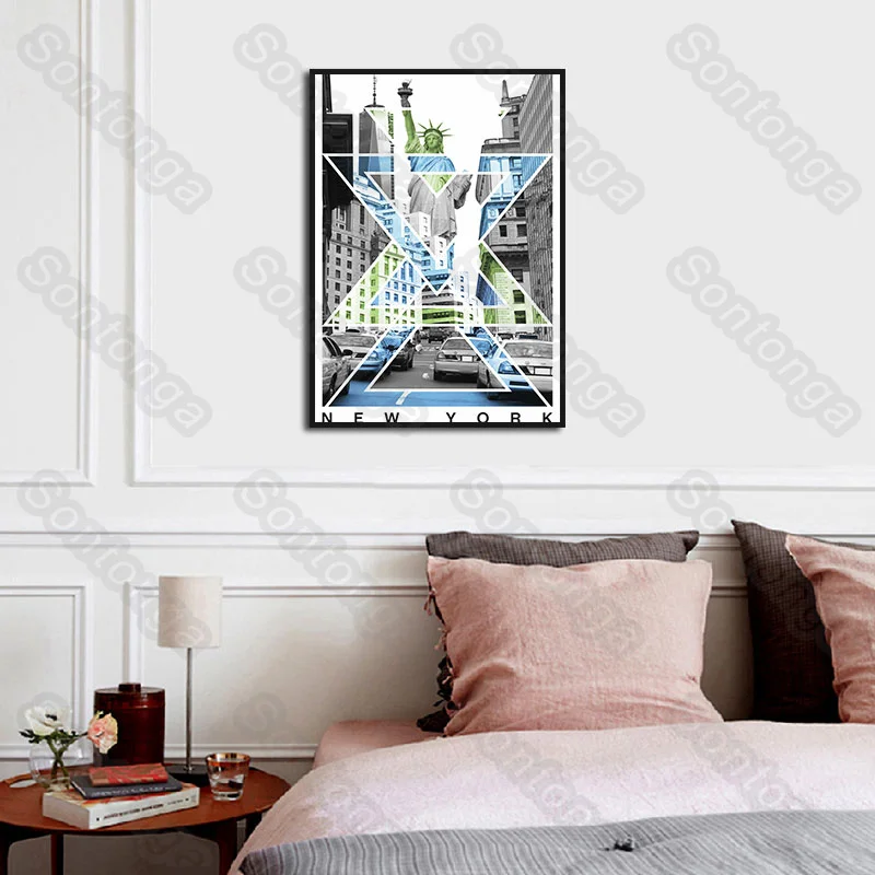 

Nordic Style American Style Art Poster Modern Home Decoration Sofa Simple Bedroom Bedside Canvas Painting Painting Creative