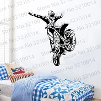 motorcycle stunt driver wall sticker pvc wall stickers modern fashion wallsticker home decoration accessories living room pw553