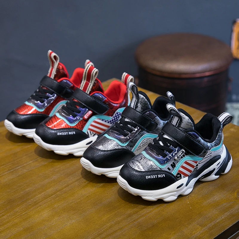 Kids Shoes Boys Leather Running Sneakers Designer Shoe Laces Elastic Youth Basketball Sport Teenage Girls | Детская одежда и обувь
