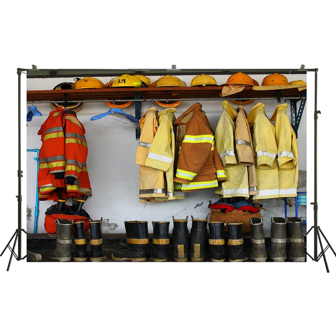 

HUAYI Photography Background Firemen Boys Vinyl Baby Shower Birthday Party Child Photocall Backdrop Photo Booth Studio W-074