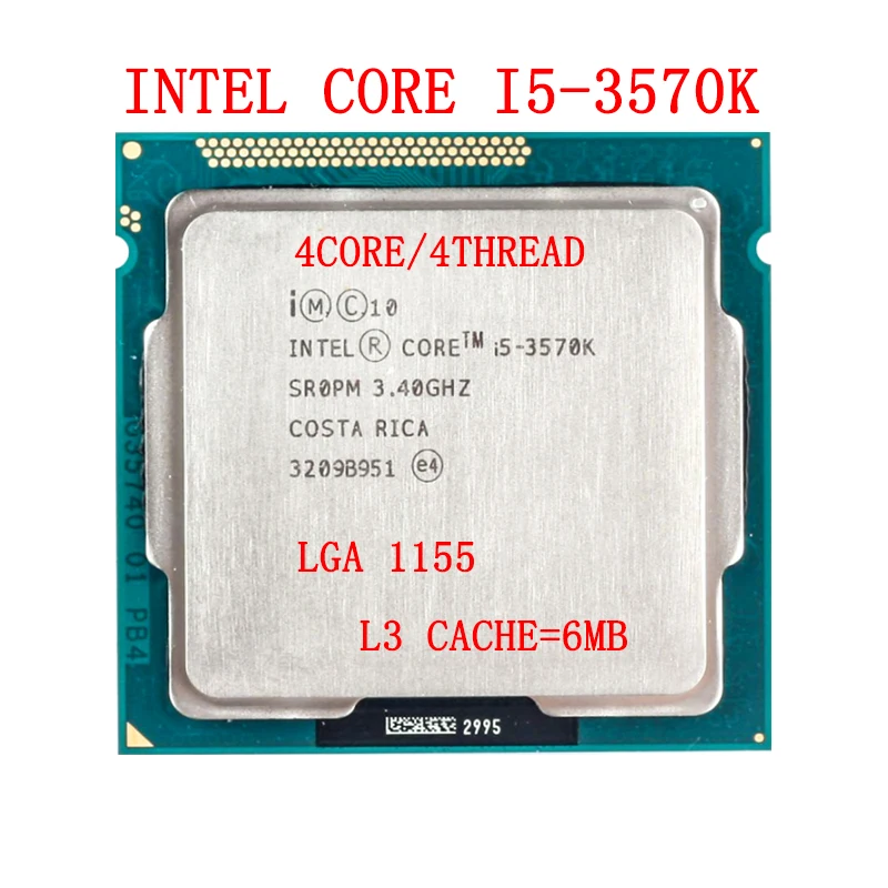 

Intel Core i5 3570K CPU Quad-Core 3.4 GHz LGA 1155 6M 77W Processor for Desktop