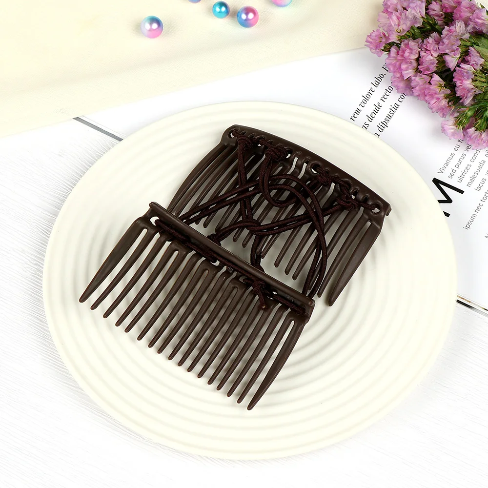 1 шт. Волшебная сменная шпилька для волос с эластичной резинкой черная/кофейная