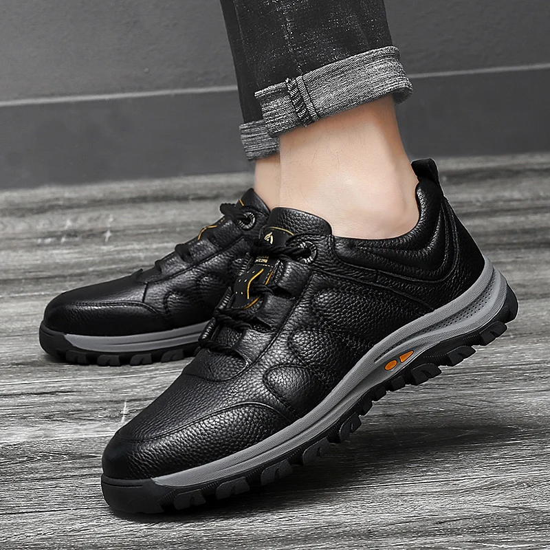 Мужская обувь из натуральной кожи Повседневная Уличная прочные мужские