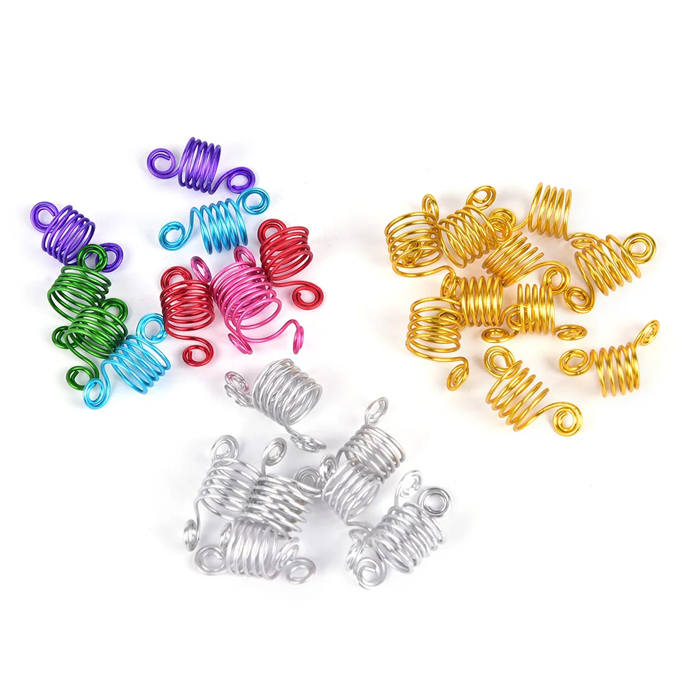 10 шт./лот смешанные бусины регулируемые косички для волос дредовые кольца