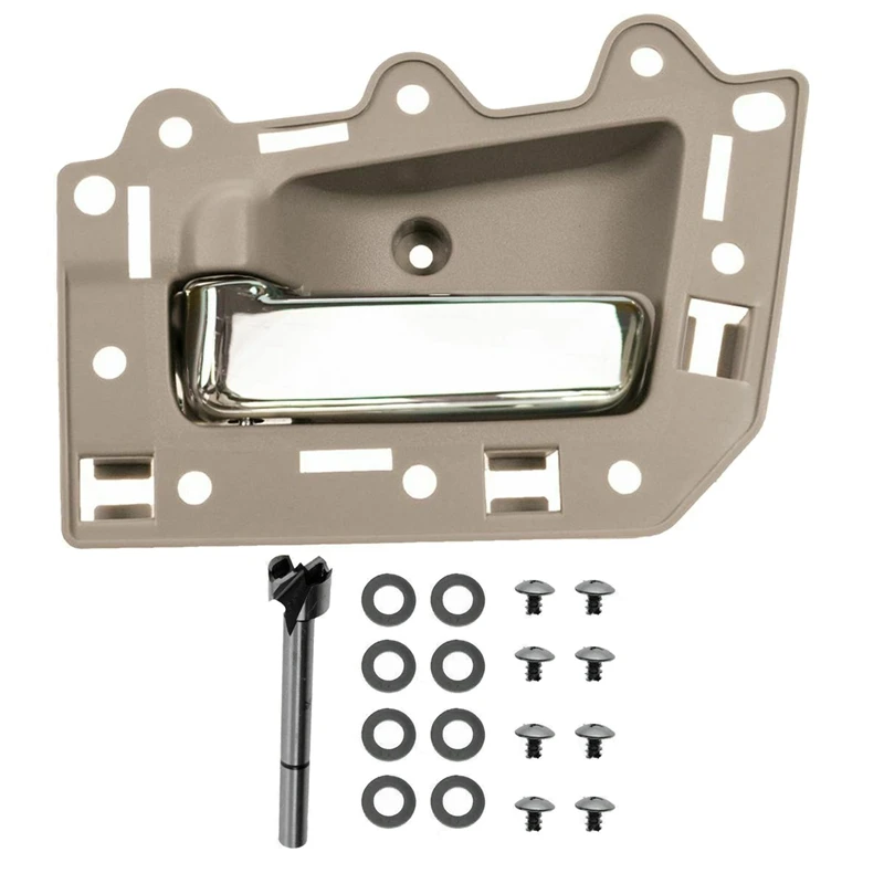 

2Pcs Front Left & Right Inside Interior Door Handle Set for 2005-2011 Jeep Grand Cherokee Beige & Chrome