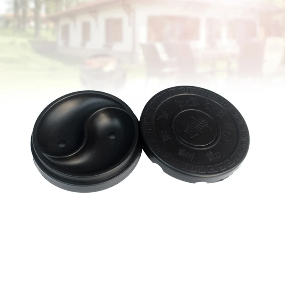 

1pc 4 Inch Inkslab Tai Chi Ink Grinding Tool Chinese Traditional Calligraphy Painting Tool with Cover (Black)