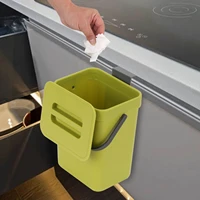 wall mounted kitchen trash can punch free folding cabinet waste bin plastic hanging home living room recycle dustbin garbage can