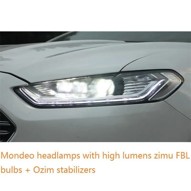 MODEL K Внешний стиль Luces Para Авто Лампа Cob Led Drl дневные ходовые фары автомобильные огни в сборе 17 18 для Ford Mondeo - Цвет: MODEL K