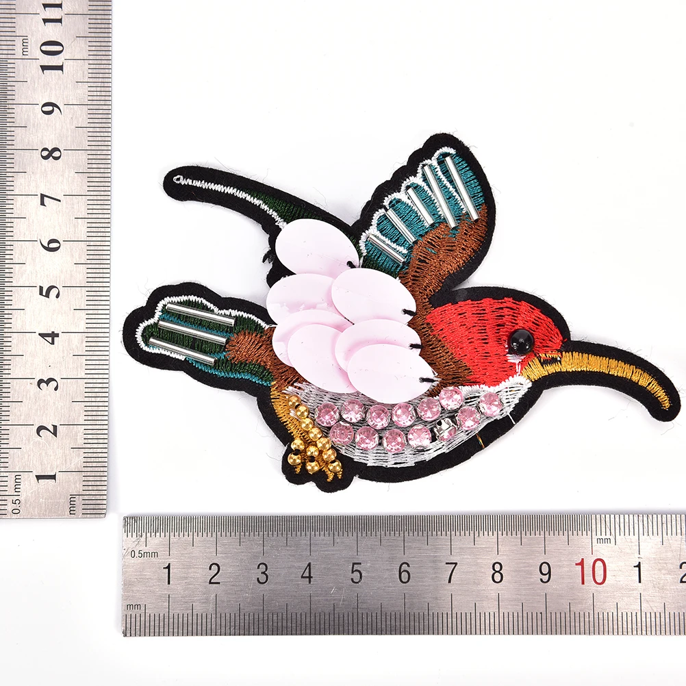 

1pcs DIY Sewing Rhinestone Bird Beading Patch Sequined For Jackets Bags Clothes Applique