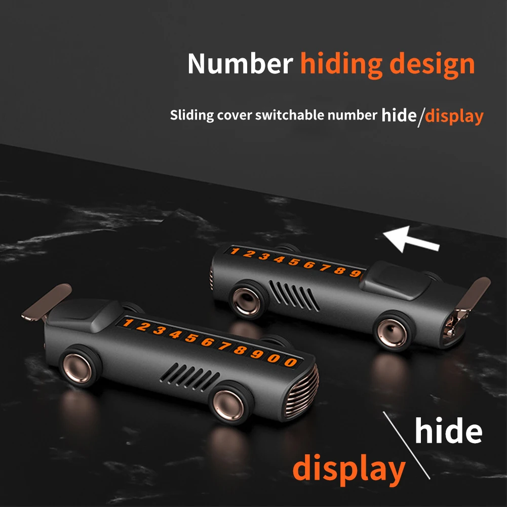 

Temporary Interior Decor Luminous Stop Sign Plate Auto Accessories Universal Magnetic Phone Number Car Parking Card Portable ABS