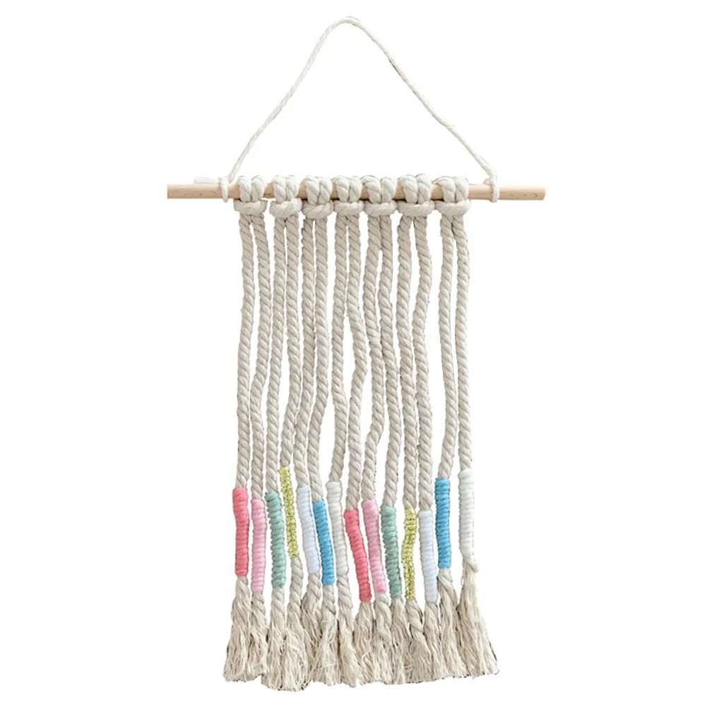 

Handmade Hanging Tapestry Rainbow Macrame Decor Colorful Blanket Home Office Kids Room Nursery Wall Decoration
