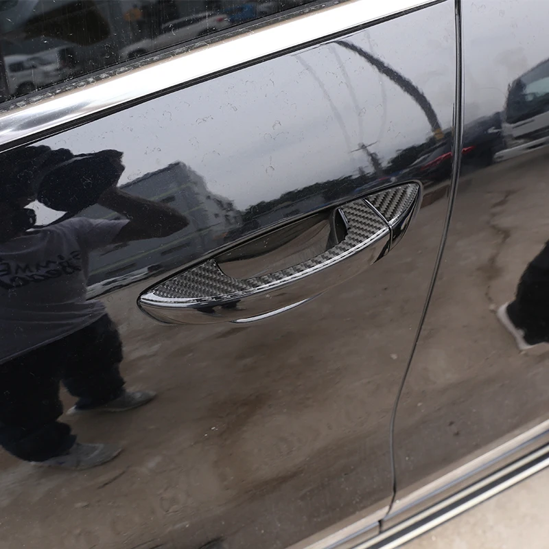 

For Volkswagen Touareg 2011-2018 Rea Carbon Fiber 3D Sticker Car Door Handle Trim Cover Exterior Accessories 8pcs