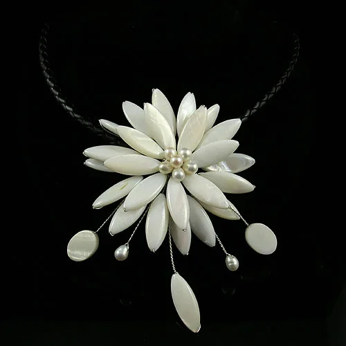 Уникальный Магазин бижутерии из жемчуга ракушка цветок настоящий жемчуг черное