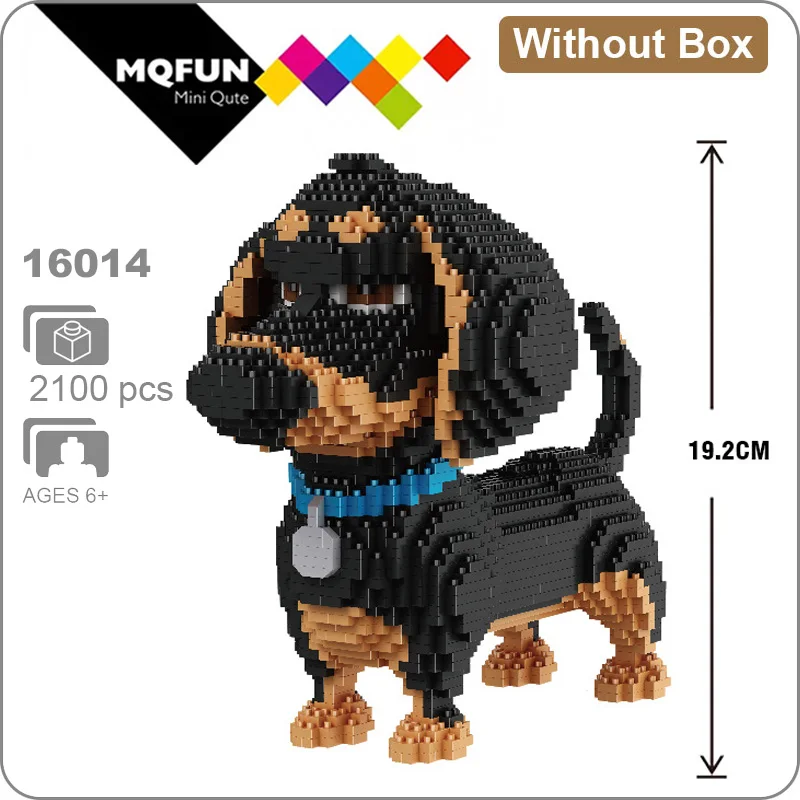 16014 Without Box Balody Мультяшные милые животные Кошка Собака алмаз мини блоки Алмазные Кирпичи 3D Сборка DIY Мини строительство Дети Развивающие игрушки - Цвет: 16014 Without Box